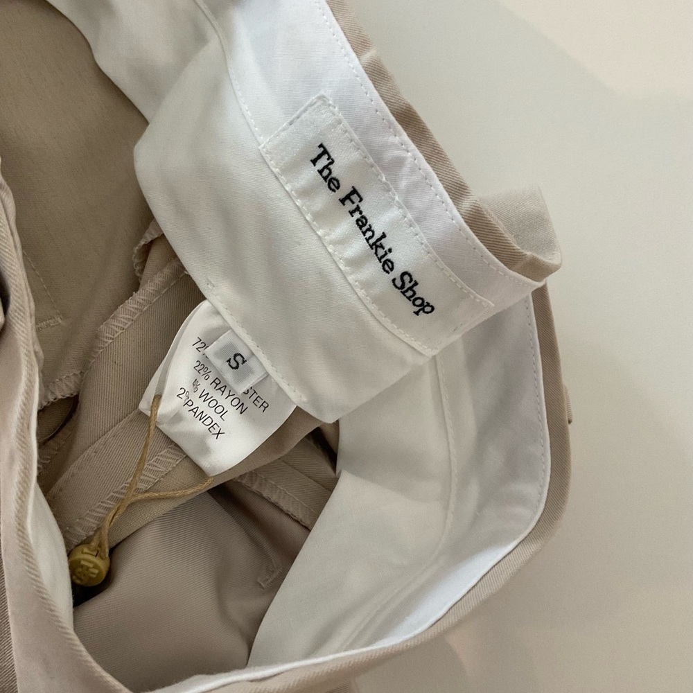 The Frankie Shop Wide-Leg Pleated Trousers — Beige/Taupe - Picture 2 of 7